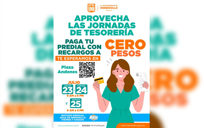 Hermosillo ofrecerá recargos a cero pesos en jornada para pago del predial
