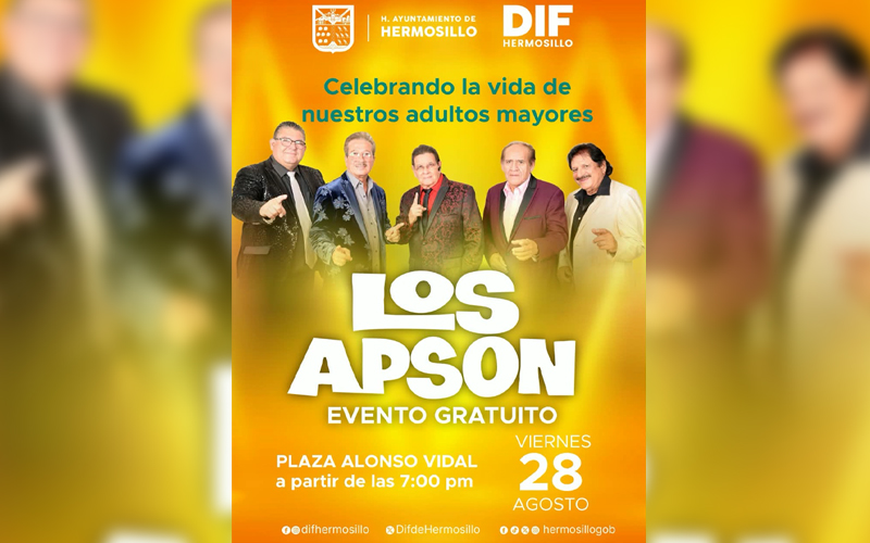 Los Apson amenizarán baile gratuito para adultos mayores en Hermosillo