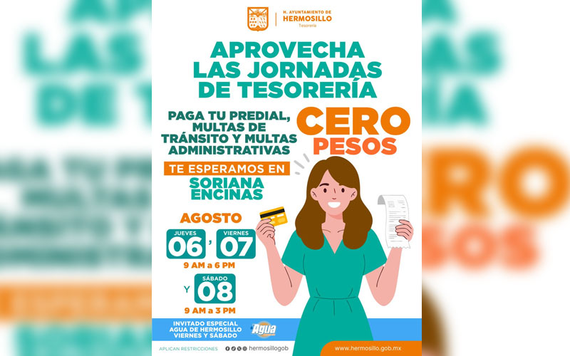 Tesorería llevará jornada de descuentos en predial y multas a Soriana Encinas