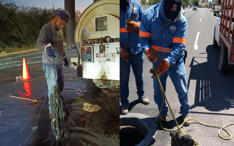 Agua de Hermosillo refuerza desazolve del drenaje por lluvias