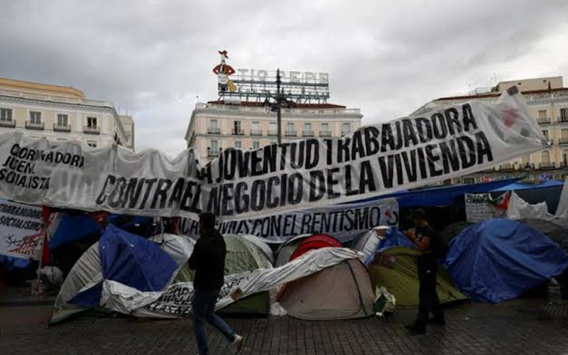 Sindicatos convocan a huelga general en España por la crisis de vivienda
