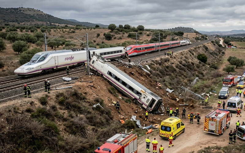 Accidente de trenes en España deja 68 muertos y más de un centenar de heridos