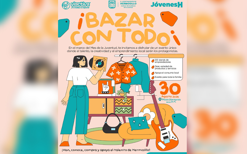 Bazar Con Todo reunirá a 120 emprendimientos jóvenes en la Plaza Zaragoza