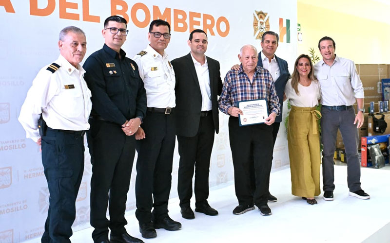 Reconocen a Guadalupe Cabanillas y Jesús Zepeda como Bomberos del Año en Hermosillo