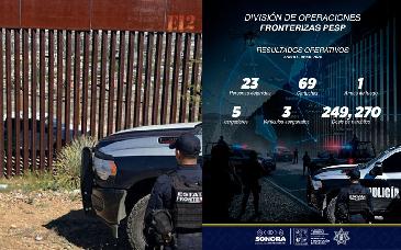 Policía Estatal refuerza combate al crimen en la frontera sonorense