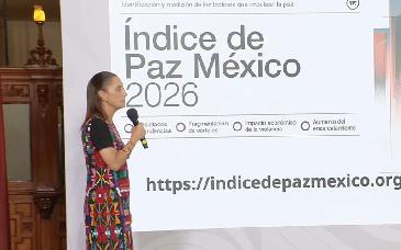 Sheinbaum destaca mejora histórica en índice de paz y defiende estrategia de seguridad